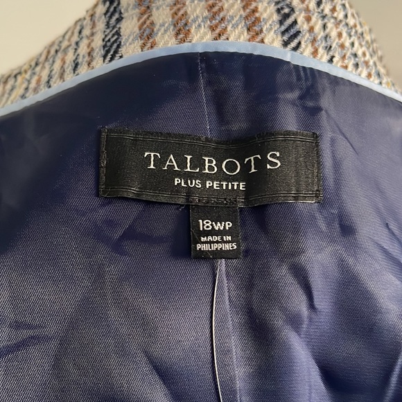 Talbots Plaid Double Breasted Blazer - Picture 6 of 11